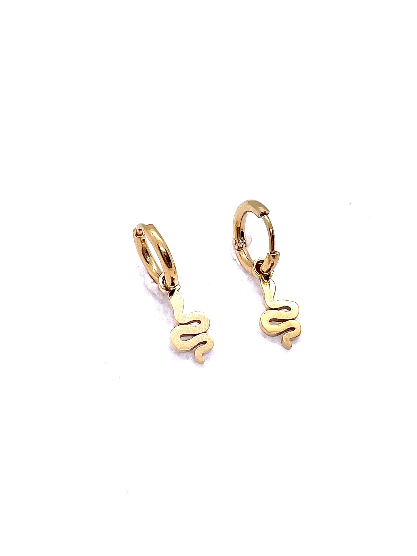 Boucles d’oreilles Serty minis créoles, acier inoxydable doré.
