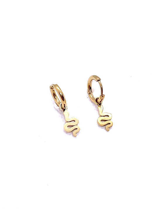Boucles d’oreilles Serty minis créoles, acier inoxydable doré.