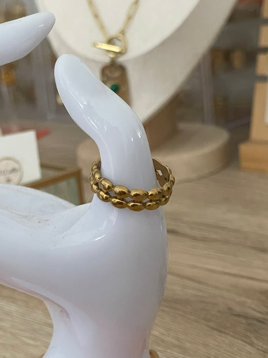 Bague Myriam, acier inoxydable doré.