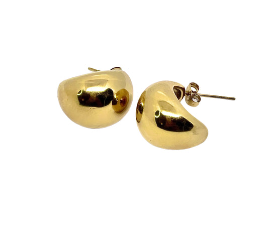 Boucles d’oreilles Georgia goutte, acier inoxydable doré.